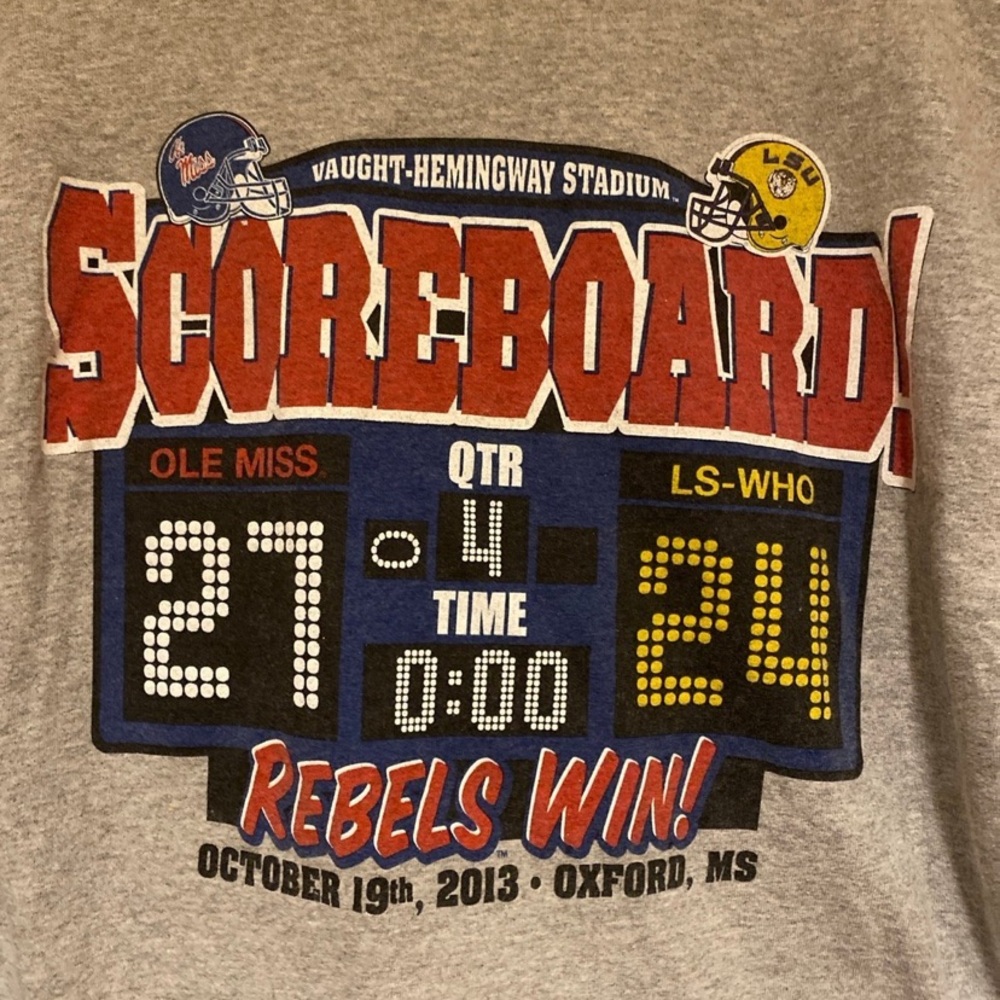 2013 Ole Miss Wins Long Sleeve T-Shirt Size Men’s XL